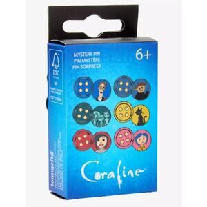 Loungefly Coraline Button Stained Glass Hinged Blind Box Enamel Pin | NIB